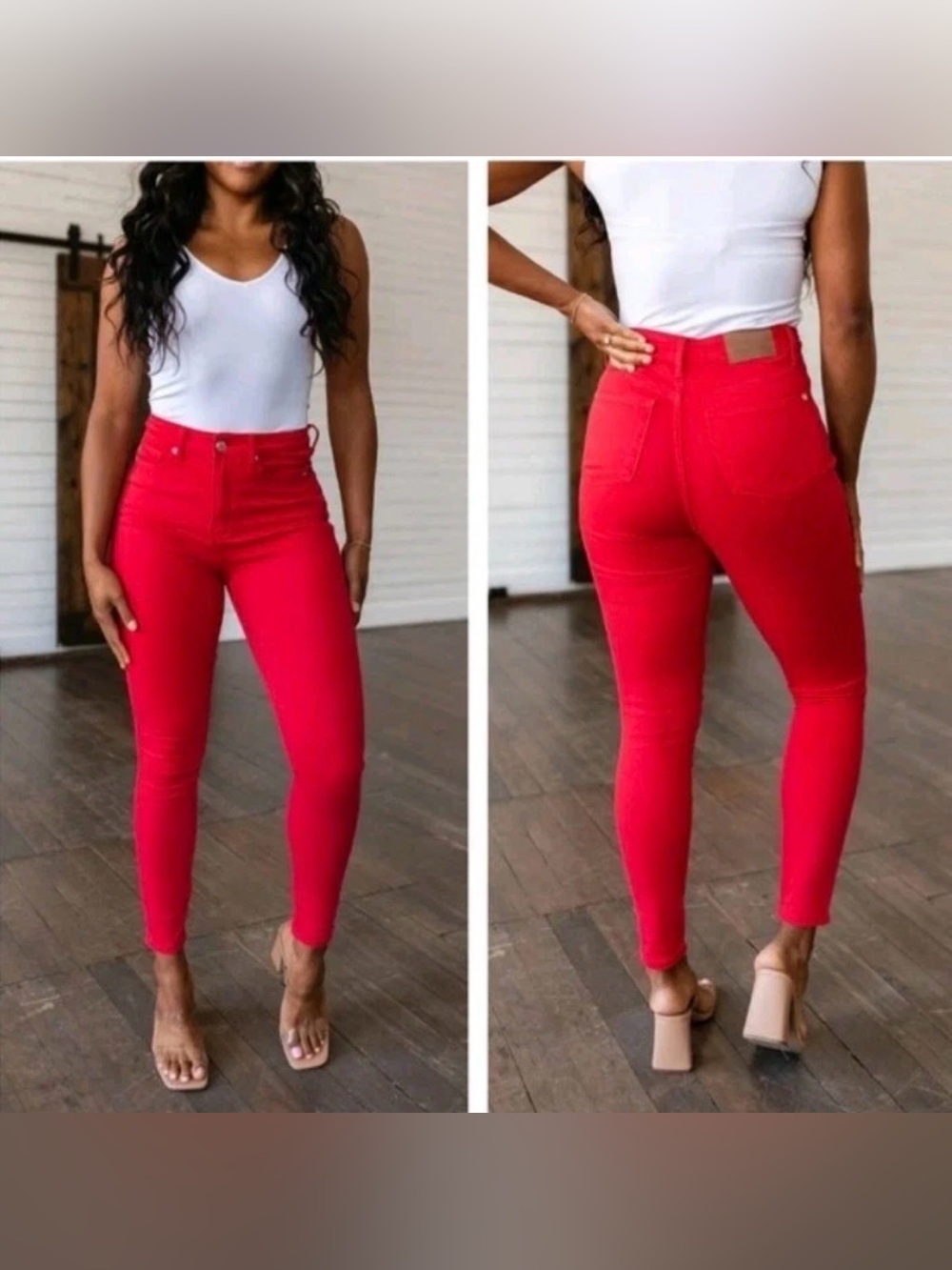 Judy Blue High Waist Skinny Jeans Red Garment Dyed - Size 9/29